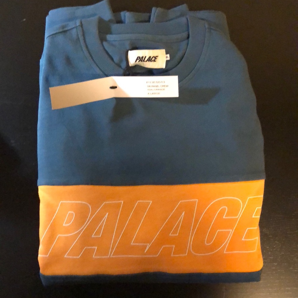 Palace Tri Panel Crew Neck XL Teal/Orange